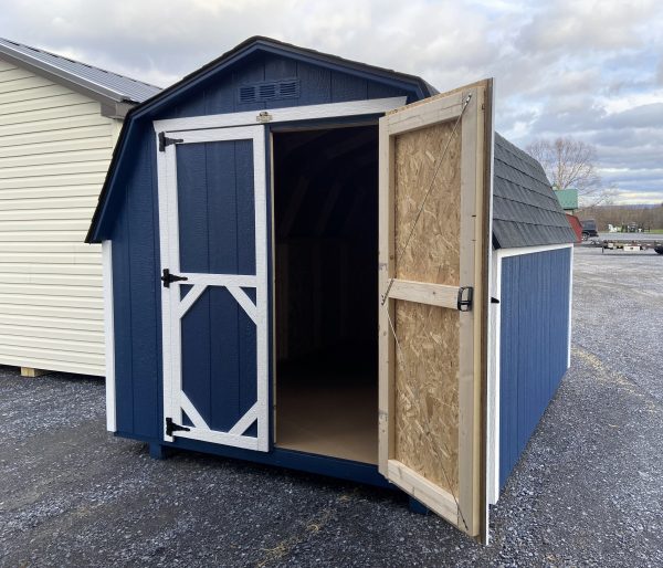 Blue Shed with White Trimming