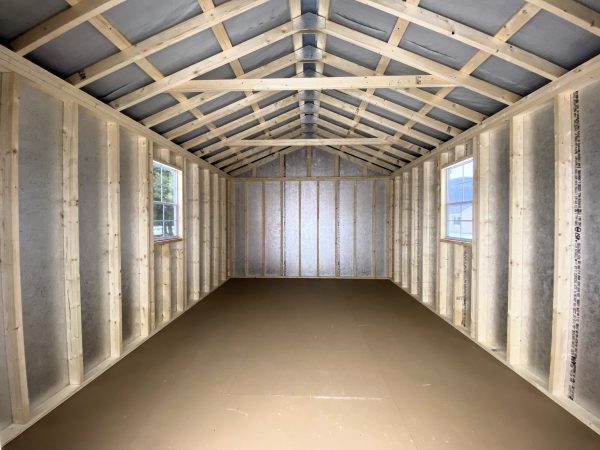 inside of shed with insulation