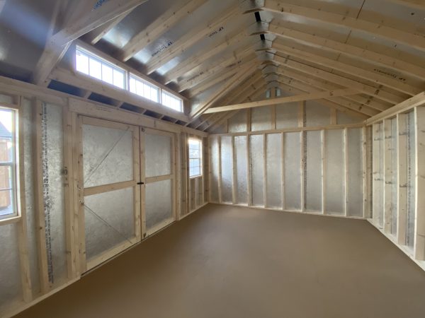 Inside Large Shed with insulation