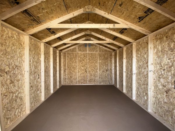 Empty shed with wood walls