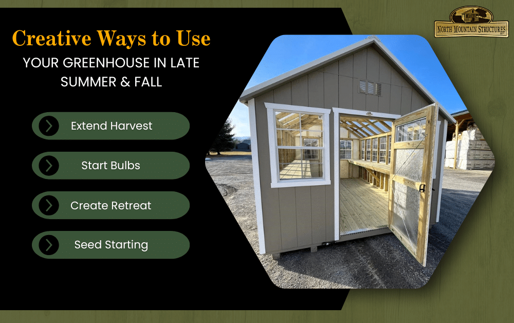 Creative Ways to Use Your Greenhouse in Late Summer & Fall Infographic